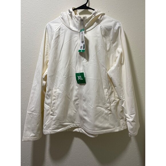 32 Degrees Heat NWT Women's Fleeced Line Hooded Full Zip Softshell Jacket, Cream - Picture 6 of 10